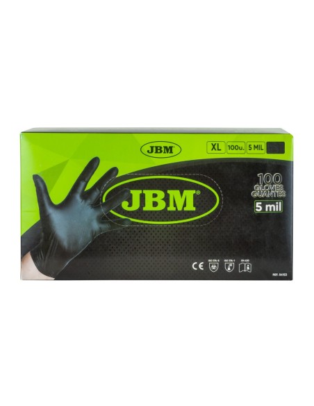 GUANTES NEGROS DESECHABLES DE NITRILO T:XL 5MIL