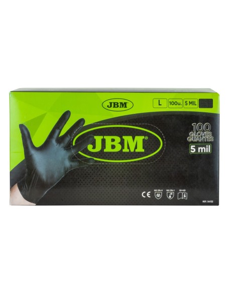 GUANTES NEGROS DESECHABLES DE NITRILO T:L 5MIL
