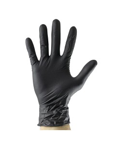 GUANTES NEGROS DESECHABLES DE NITRILO T:M 3.5MIL