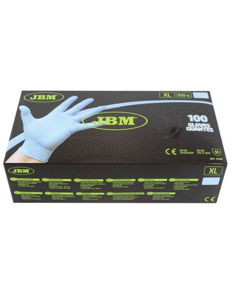 GUANTES AZUL DESECHABLES DE NITRILO TALLA XL 3,5MIL