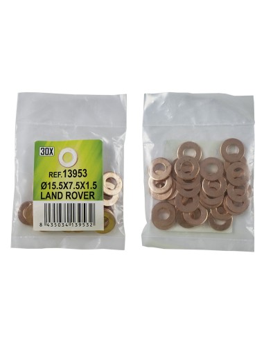 BOLSA DE 30 ARANDELAS DE COBRE PARA INYECTORES - Ø15.5X7.5X1.5 - LAND ROVER (REF. 53464)