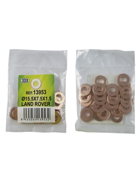 BOLSA DE 30 ARANDELAS DE COBRE PARA INYECTORES - Ø15.5X7.5X1.5 - LAND ROVER (REF. 53464)