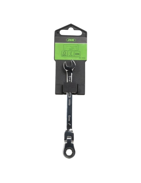 LLAVE COMBINADA ARTICULADA CON TRINQUETE 8MM