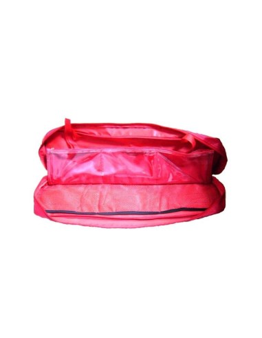 BOLSA ROJA CON 6 COMPARTIMENTOS Y DIVISIÓN PARA KIT DE EMERGENCIA