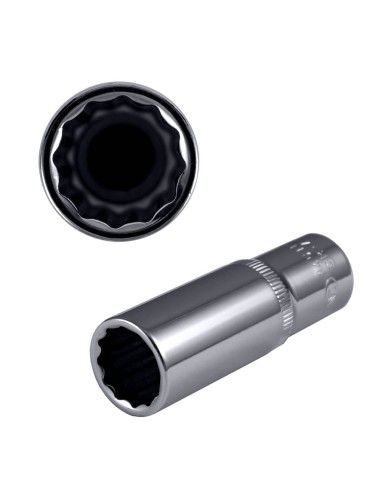 VASO 12 CANTOS 1/2" 75MM LARGO 18MM CROMADO