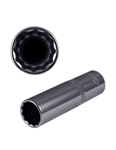 VASO 12 CANTOS 1/2" 75MM LARGO 16MM CROMADO
