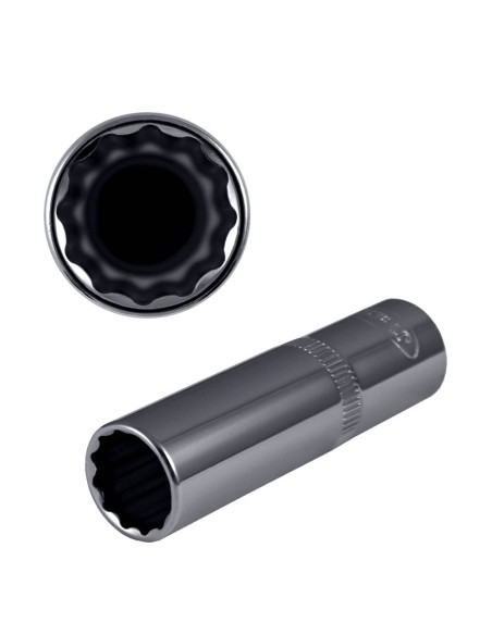 VASO 12 CANTOS 1/2" 75MM LARGO 16MM CROMADO