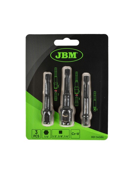 SET DE 3 ADAPTADORES DE LLAVE DE VASO CON PUNTA HEXAGONAL