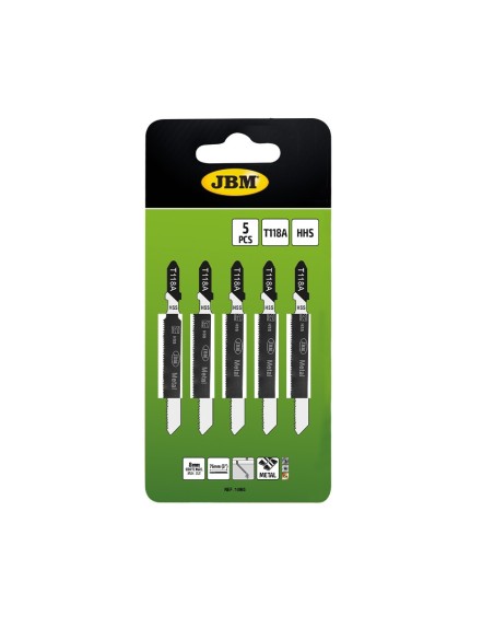 SET DE 5 HOJAS DE SIERRA DE CALAR T118A PARA METAL PARA REF. 60010