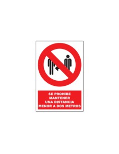 PAQUETE DE 5 CARTELES DE PROHIBICIÓN - NO MANTENER DISTANCIA DE SEGURIDAD