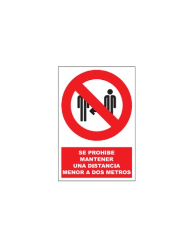 PAQUETE DE 5 CARTELES DE PROHIBICIÓN - NO MANTENER DISTANCIA DE SEGURIDAD