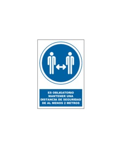 CARTEL DE OBLIGATORIEDAD - MANTENER DISTANCIA DE SEGURIDAD