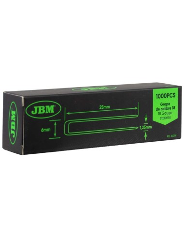 SET DE GRAPAS 25X6MM DE CALIBRE 18 (1000PCS)