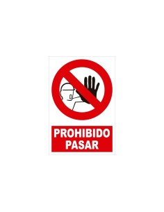PAQUETE DE 5 CARTELES DE PROHIBICIÓN - PROHIBIDO PASAR