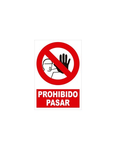 PAQUETE DE 5 CARTELES DE PROHIBICIÓN - PROHIBIDO PASAR