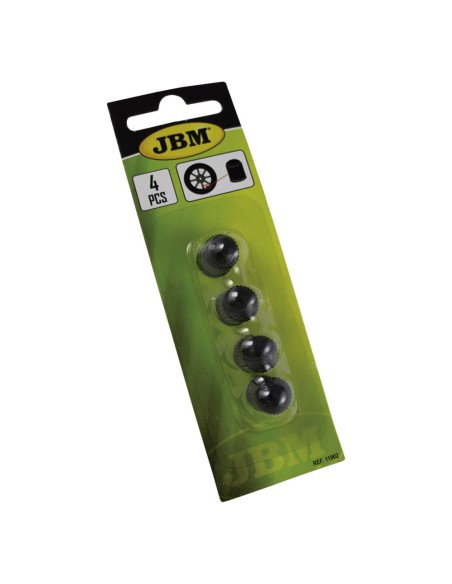 SET DE 4 TAPONES DE PLÁSTICO NEGROS PARA VÁLVULA NEUMÁTICO