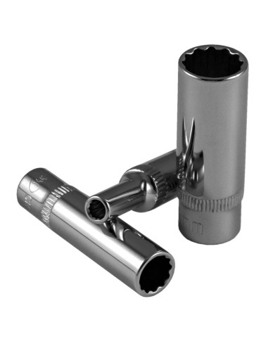VASO DE 1/4" 12 CANTOS 50MM LARGO CROMADO 5MM