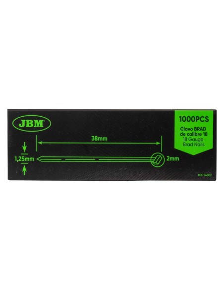 SET DE CLAVOS BRAD 38X1.25MM DE CALIBRE 18 (1000 PCS)