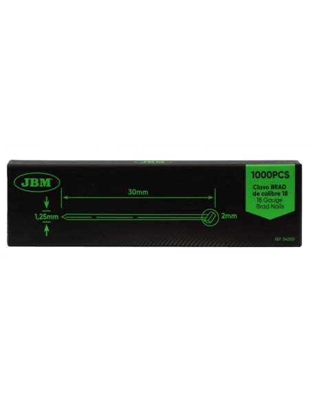 SET DE CLAVOS BRAD 30X1.25MM DE CALIBRE 18 (1000 PCS)