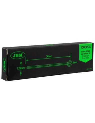SET DE CLAVOS BRAD 30X1.25MM DE CALIBRE 18 (1000 PCS)