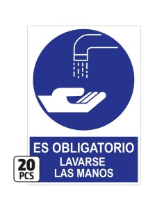 PAQUETE DE 20 PÓSTERS DE "ES OBLIGATORIO LAVARSE LAS MANOS"
