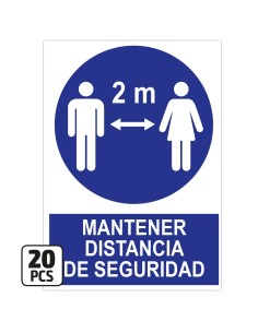 PAQUETE DE 20 PÓSTERS DE "MANTENER LA DISTANCIA DE SEGURIDAD"