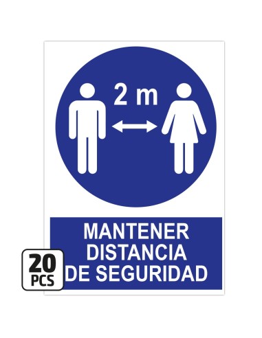 PAQUETE DE 20 PÓSTERS DE "MANTENER LA DISTANCIA DE SEGURIDAD"