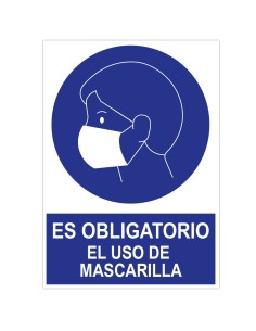 POSTER CARTULINA A3 CON "ES OBLIGATORIO EL USO DE LA MASCARILLA"