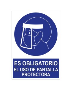 POSTER CARTULINA A3 CON "ES OBLIGATORIO EL USO DE PANTALLA PROTECTORA"