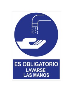 POSTER CARTULINA A3 CON "ES OBLIGATORIO LAVARSE LAS MANOS"