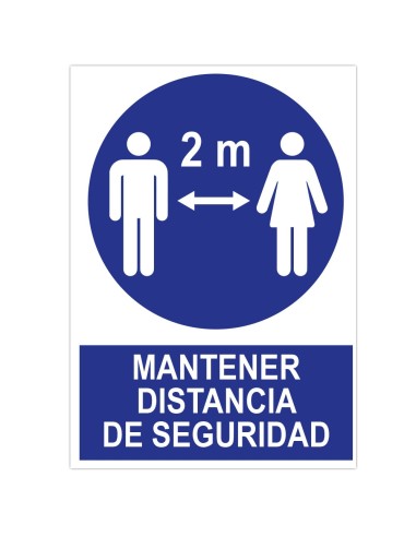 POSTER CARTULINA A3 CON "MANTENER LA DISTANCIA DE SEGURIDAD"