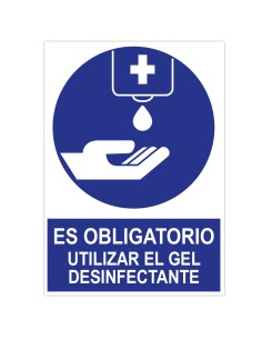 POSTER CARTULINA A3 CON "ES OBLIGATORIO UTILIZAR EL GEL DESINFECTANTE"