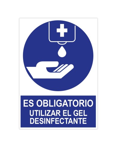 POSTER CARTULINA A3 CON "ES OBLIGATORIO UTILIZAR EL GEL DESINFECTANTE"