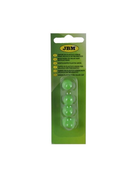 SET DE 4 TAPONES DE PLÁSTICO VERDES PARA VÁLVULA DE NEUMÁTICO