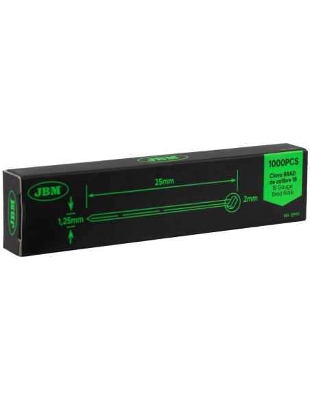 SET DE CLAVOS BRAD 25X1.25MM DE CALIBRE 18 (1000 PCS)