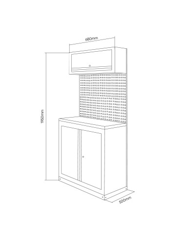 CONJUNTO DE MUEBLES MODULARES (7PCS) - EXTENSIÓN CON ARMARIO CON 2 PUERTAS (REF.16500)