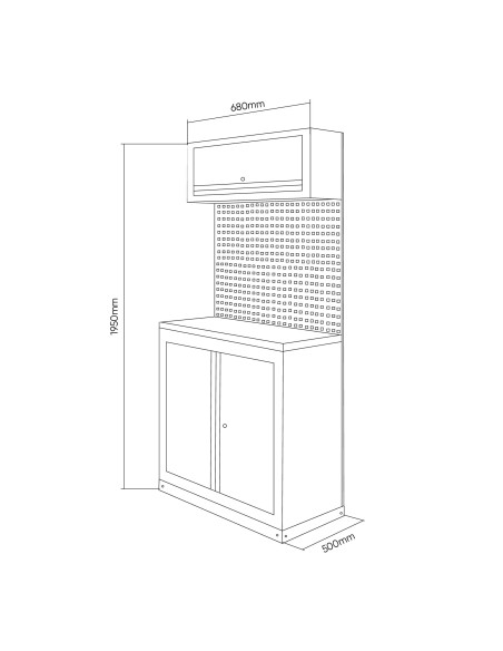 CONJUNTO DE MUEBLES MODULARES (7PCS) - EXTENSIÓN CON ARMARIO CON 2 PUERTAS (REF.16500)