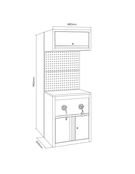 CONJUNTO DE MUEBLES MODULARES (9 PCS) - EXTENSIÓN DE ARMARIO PARA CARRETES (REF.18403)