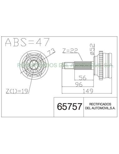 JUNTA HOMOCINÉTICA DAEWOO KALOS 1.2 ABS