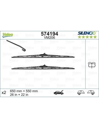 Valeo VM206 574194 – escobillas delantero | Recambios Colmenar