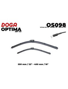 Juego de 2 escobillas limpiaparabrisas delanteras planas DOGA…