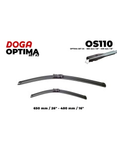 Juego de 2 escobillas limpiaparabrisas delanteras planas DOGA…