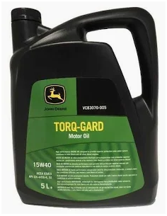 Aceite de Motor John Deere Torq-Gard 15W-40 (5L) – Ref. VC83070-005 (ACEA E5/E3, API CH-4/CG-4/SJ)