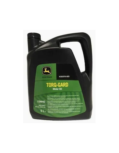 Aceite de Motor John Deere Torq-Gard 15W-40 (5L) – Ref. VC83070-005 (ACEA E5/E3, API CH-4/CG-4/SJ)