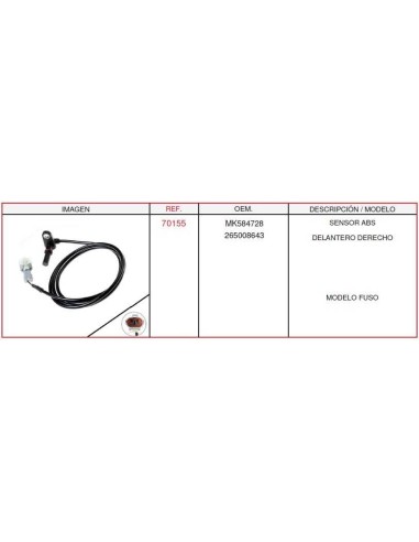 Sensor ABS Delantero Derecho Fuso Canter Ref OEM MK584728 265008643