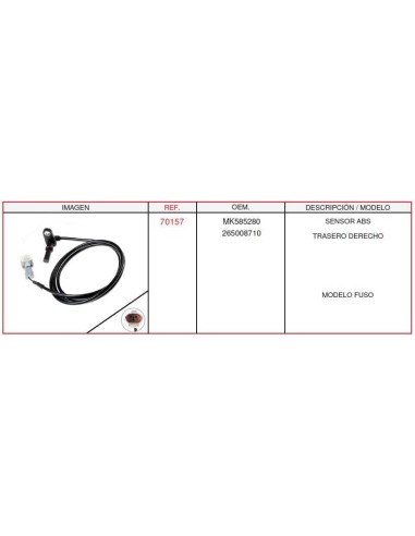 Sensor ABS Trasero Derecho Fuso Canter Ref  OEM MK585280 265008710