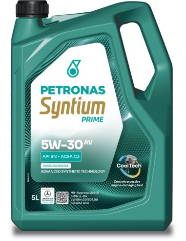 Aceite de Motor Sintético Petronas Syntium Prime 5W-30 AV CoolTech 5 Litros