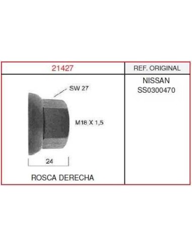 Tuerca de Rueda Derecha Nissan Atleon Cabstar SW22 M16x1.5