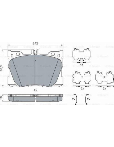 Juego de pastillas de freno Bosch 986424335