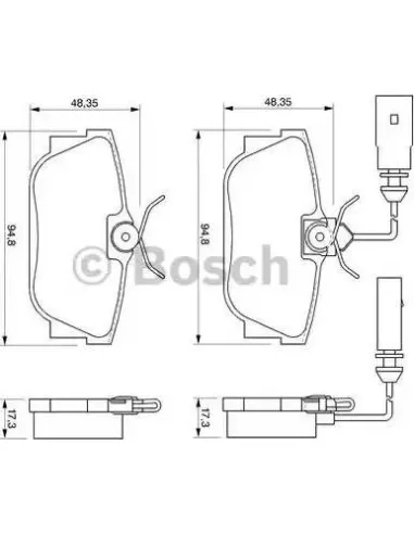 Juego de pastillas de freno Bosch 986424748